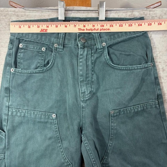 Jaded London Skate Fit Green Double Knee Carpenter Jeans Mens W28 Utility Pants - Picture 5 of 8